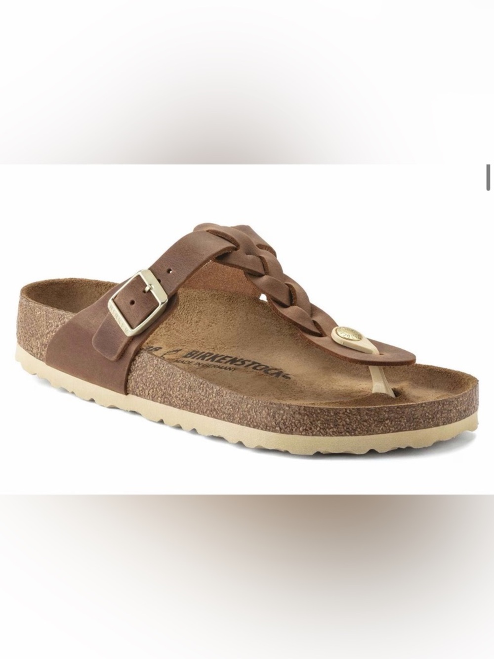 Birkenstock Tan Gizeh Braided Thong Sandals with Buckle NWOT -Women’s 10 (EU 41)